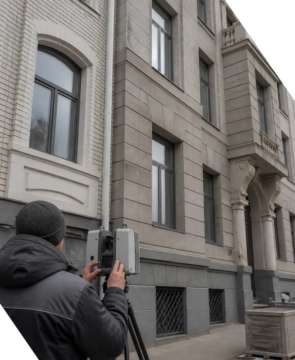 Лазерное сканирование фасадов зданий для обследования в Стерлитамаке
